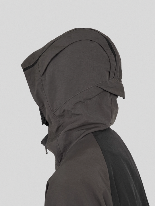 UNDERWATER Color Blocking Mesh Patchwork Punching Jacket