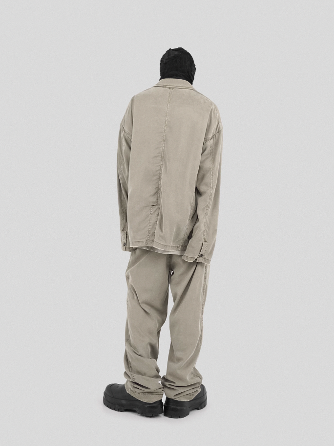 UNDERWATER Distressed 3D Cut Patch Pocket Suit Jacket