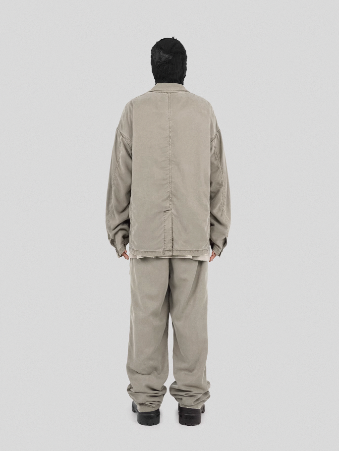 UNDERWATER Distressed 3D Cut Patch Pocket Suit Jacket