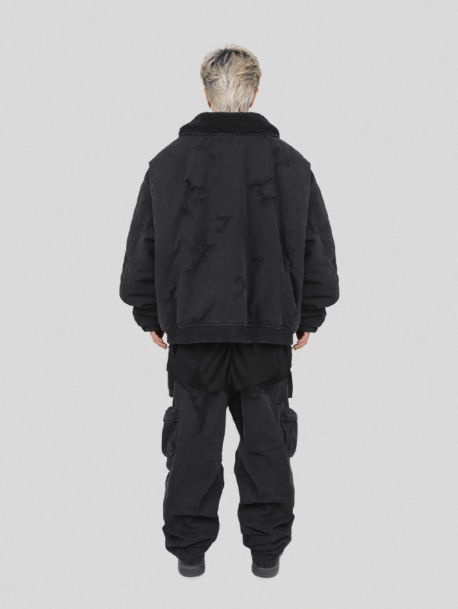 UNDERWATER Washed Destroyed Padded B-15 Jacket