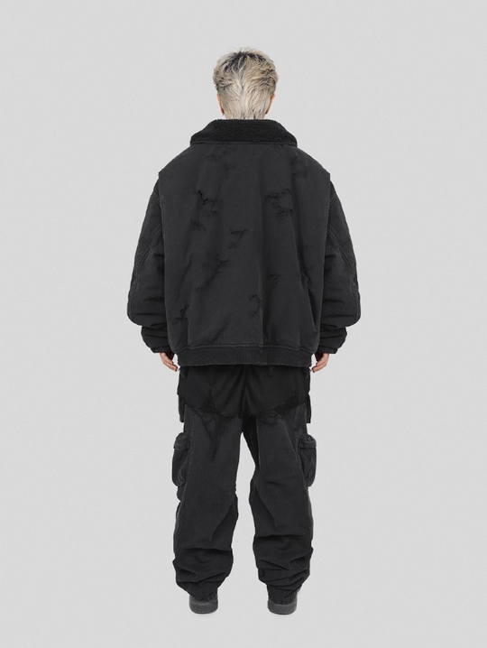 UNDERWATER Washed Destroyed Padded B-15 Jacket