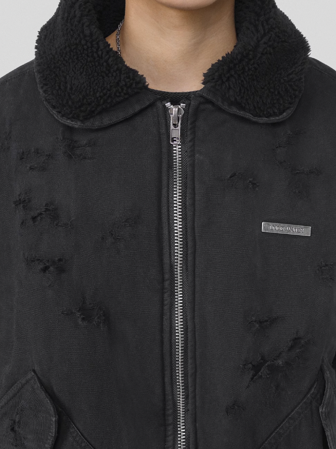 UNDERWATER Washed Destroyed Padded B-15 Jacket