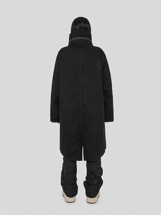 UNDERWATER Washed & Aged Zipper Hooded M51 Fishtail Trench Coat Jacket