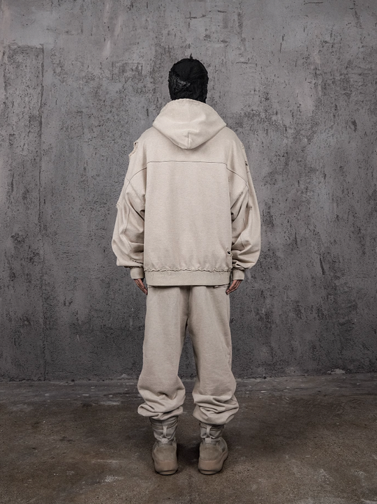 UNDERWATER Wasteland Distressed Zip Up Hoodie