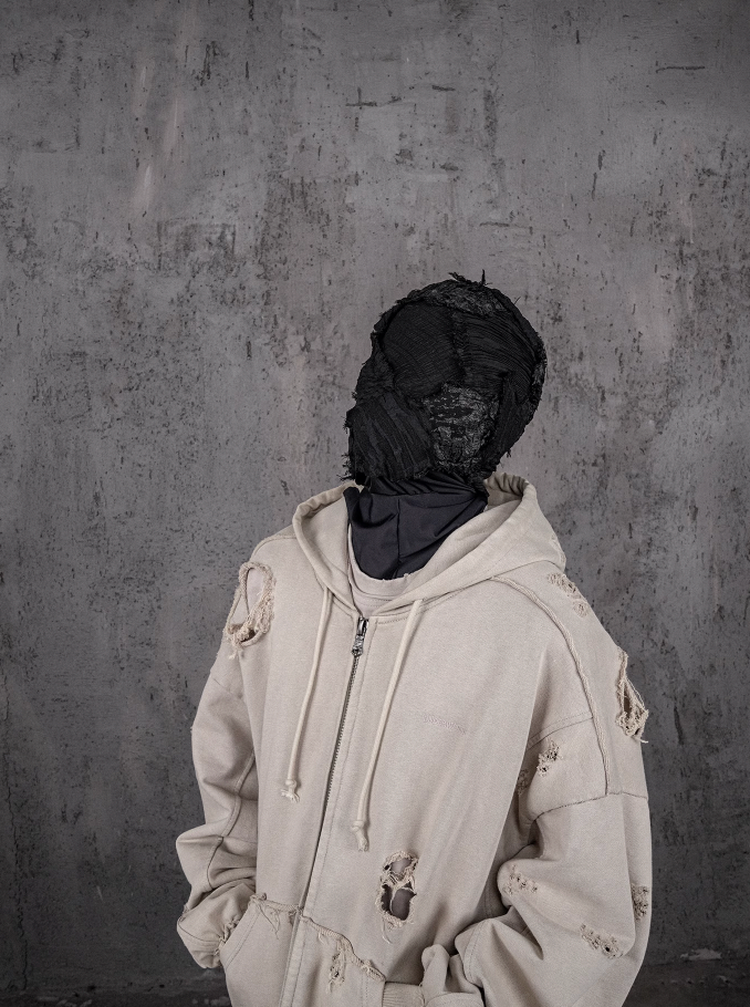 UNDERWATER Wasteland Distressed Zip Up Hoodie