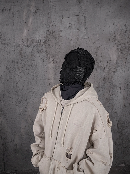 UNDERWATER Wasteland Distressed Zip Up Hoodie