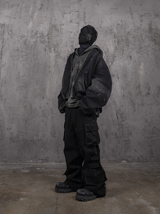 UNDERWATER Distressed Cross Stitching Hoodie