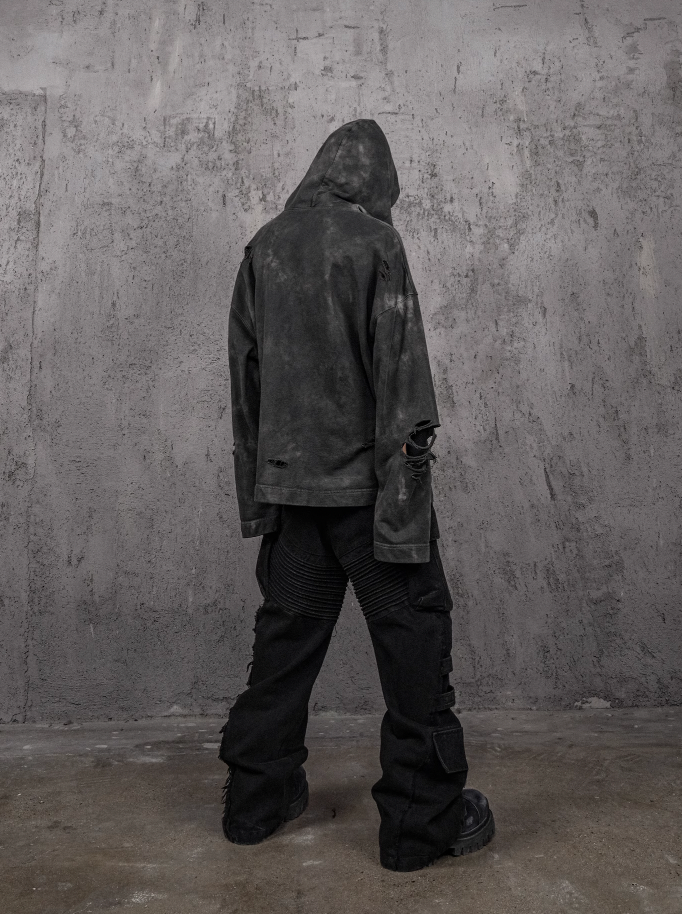 UNDERWATER Distressed Cross Stitching Hoodie