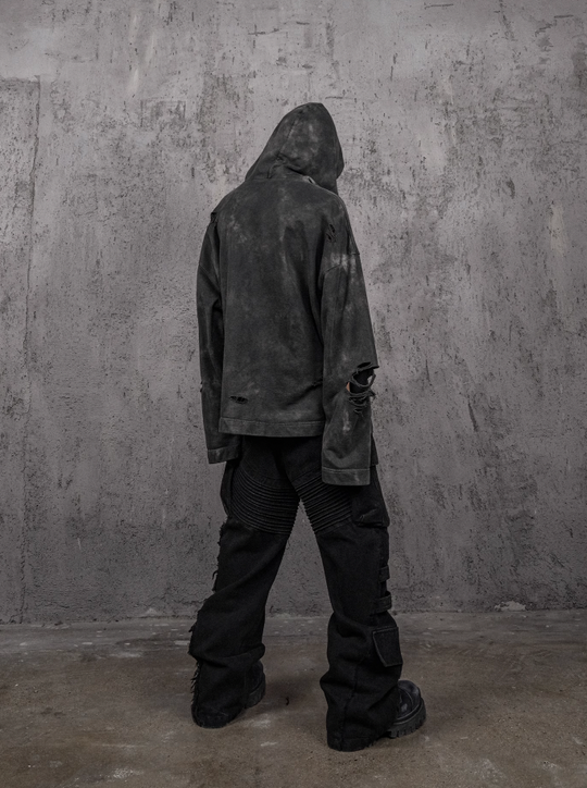 UNDERWATER Distressed Cross Stitching Hoodie