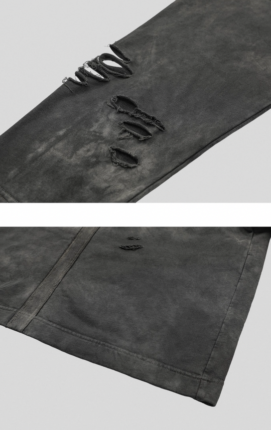 UNDERWATER Distressed Cross Stitching Hoodie