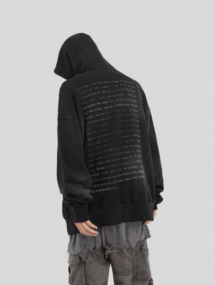 UNDERWATER The Deluge Printed Faded Hoodie