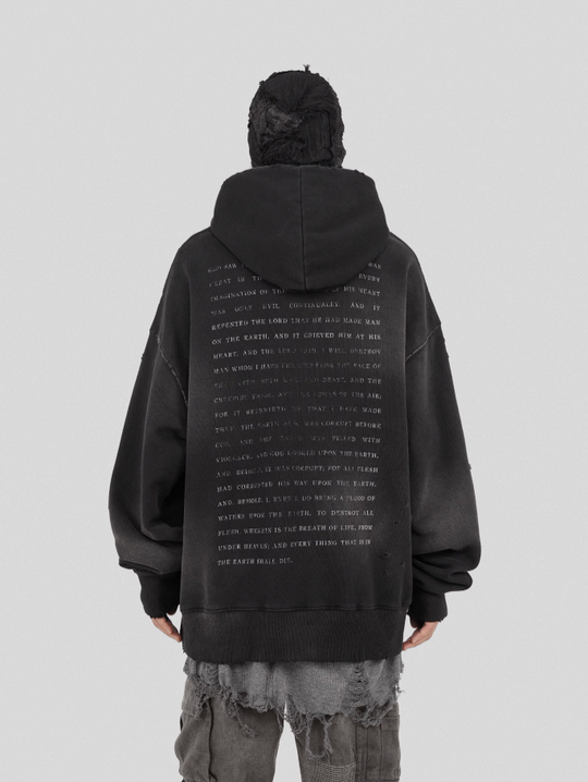 UNDERWATER The Deluge Printed Faded Hoodie