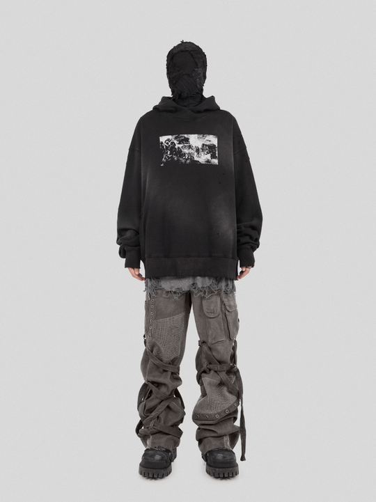 UNDERWATER The Deluge Printed Faded Hoodie