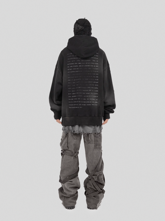 UNDERWATER The Deluge Printed Faded Hoodie