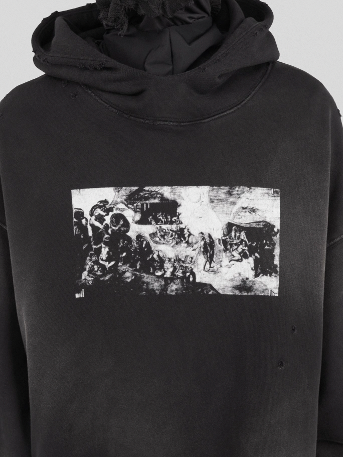 UNDERWATER The Deluge Printed Faded Hoodie