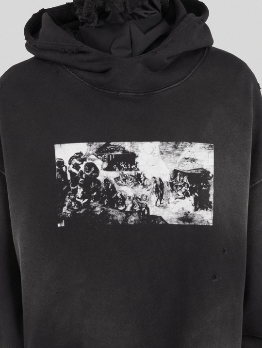 UNDERWATER The Deluge Printed Faded Hoodie