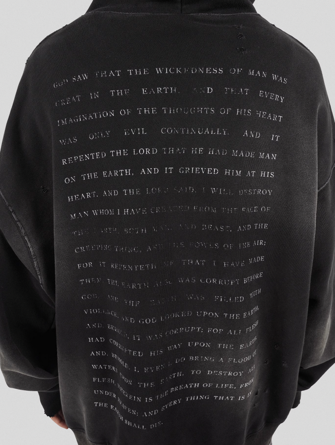 UNDERWATER The Deluge Printed Faded Hoodie