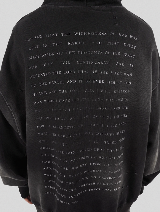 UNDERWATER The Deluge Printed Faded Hoodie