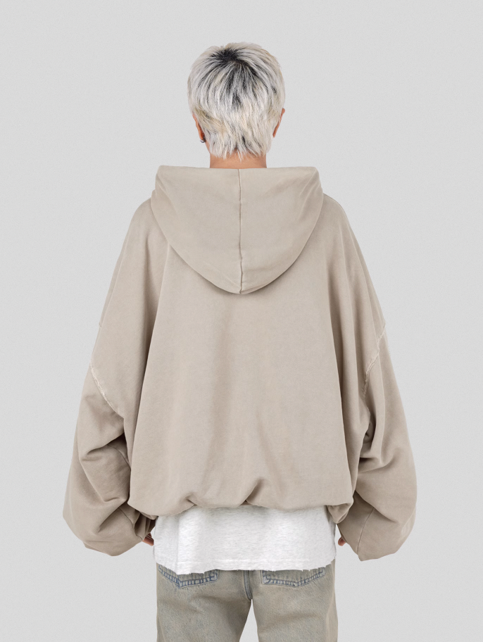 UNDERWATER Batik Elevated Half Zip Embroidery Hoodie