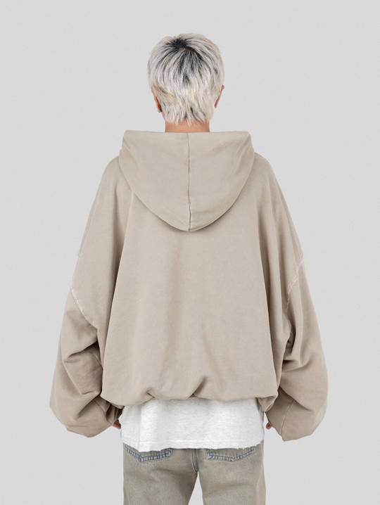 UNDERWATER Batik Elevated Half Zip Embroidery Hoodie