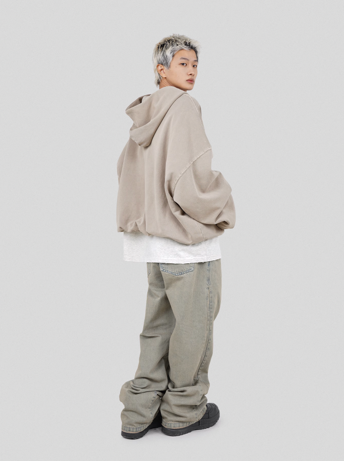 UNDERWATER Batik Elevated Half Zip Embroidery Hoodie