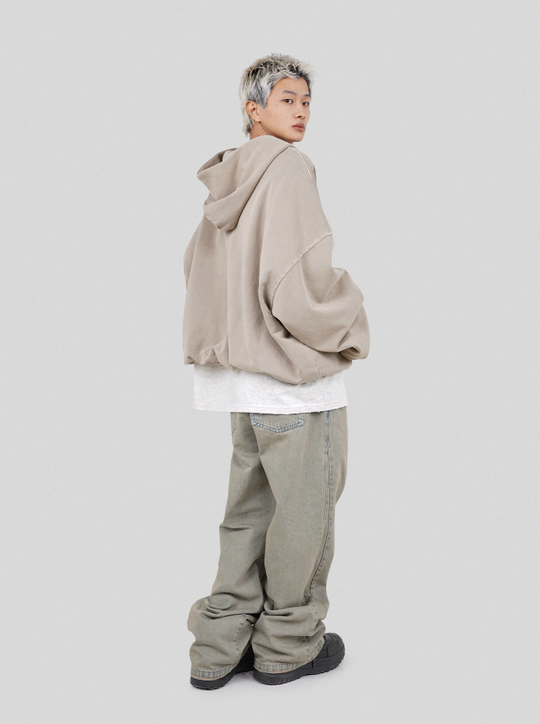 UNDERWATER Batik Elevated Half Zip Embroidery Hoodie