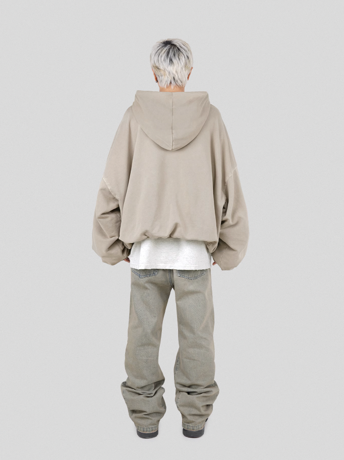 UNDERWATER Batik Elevated Half Zip Embroidery Hoodie