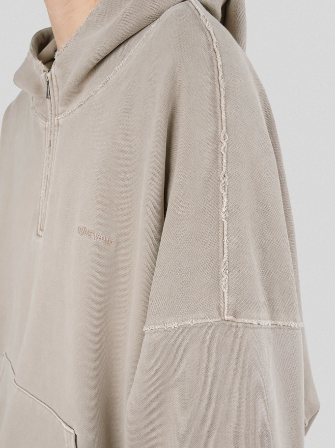 UNDERWATER Batik Elevated Half Zip Embroidery Hoodie