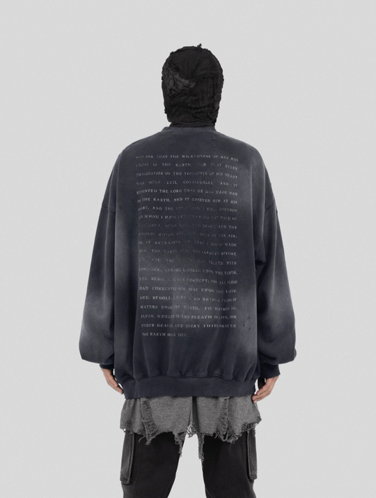 UNDERWATER Destruction The Deluge Faded Print Sweatshirt