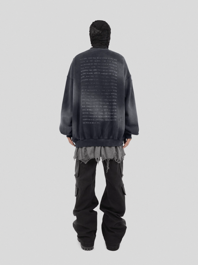 UNDERWATER Destruction The Deluge Faded Print Sweatshirt