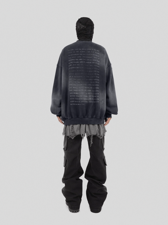 UNDERWATER Destruction The Deluge Faded Print Sweatshirt