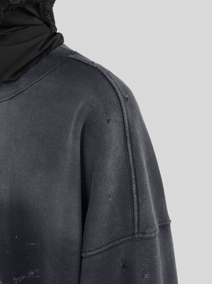 UNDERWATER Destruction The Deluge Faded Print Sweatshirt