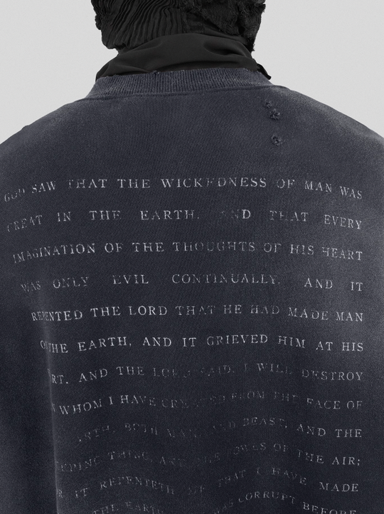 UNDERWATER Destruction The Deluge Faded Print Sweatshirt