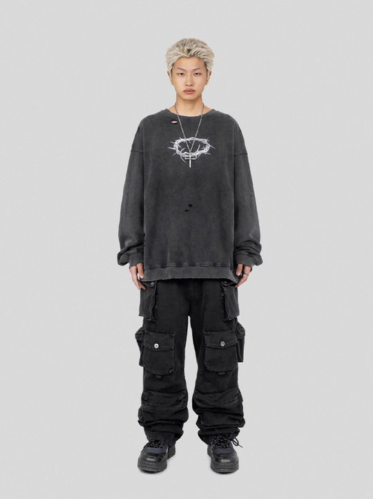 UNDERWATER Wormhole Destruction Thorns Printed Sweatshirt