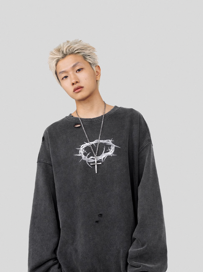 UNDERWATER Wormhole Destruction Thorns Printed Sweatshirt