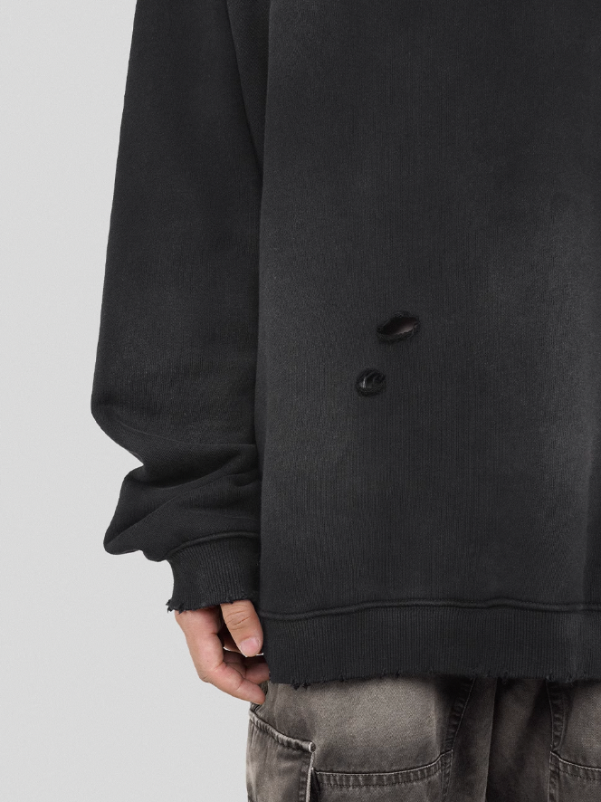 UNDERWATER Mottled Aged Logo Print Sweatshirt