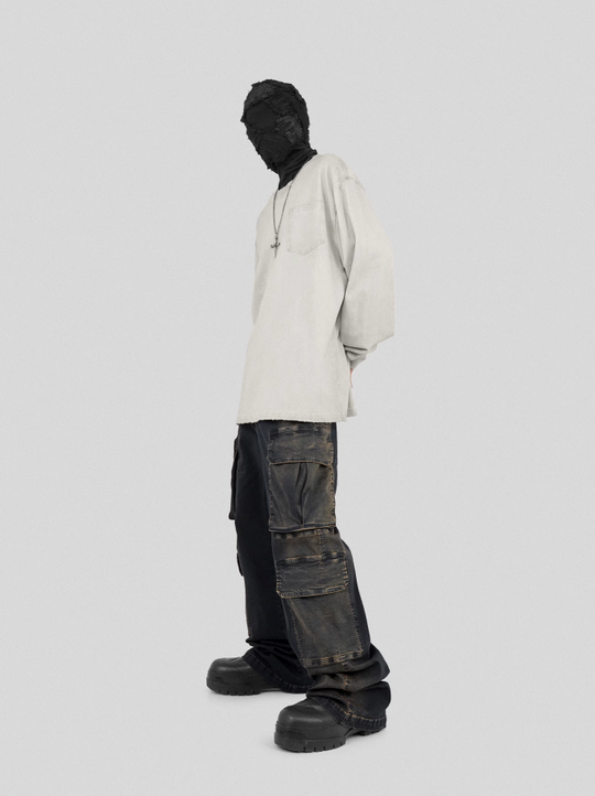 UNDERWATER Destroyed Pockets Long Sleeve Tee