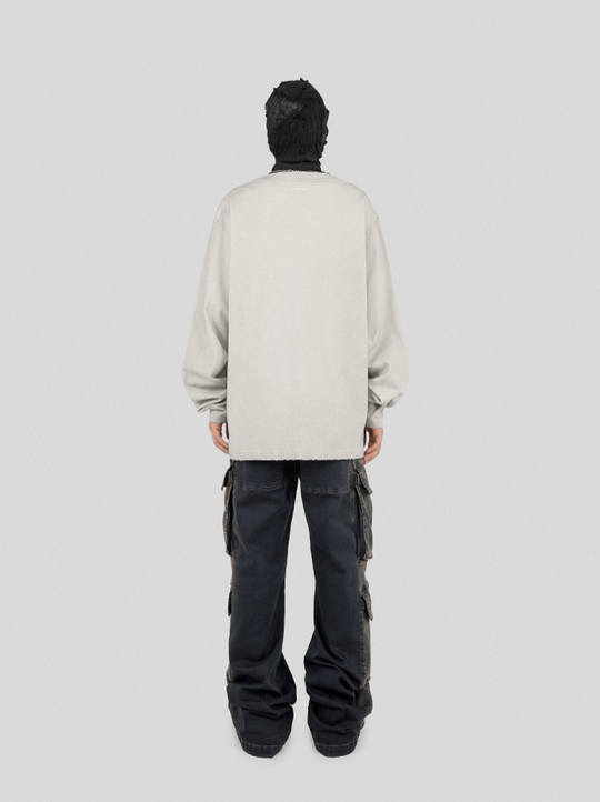 UNDERWATER Destroyed Pockets Long Sleeve Tee