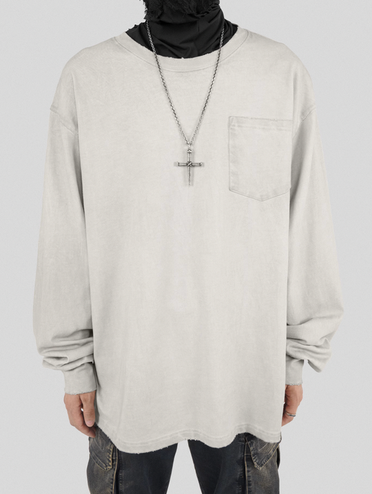 UNDERWATER Destroyed Pockets Long Sleeve Tee