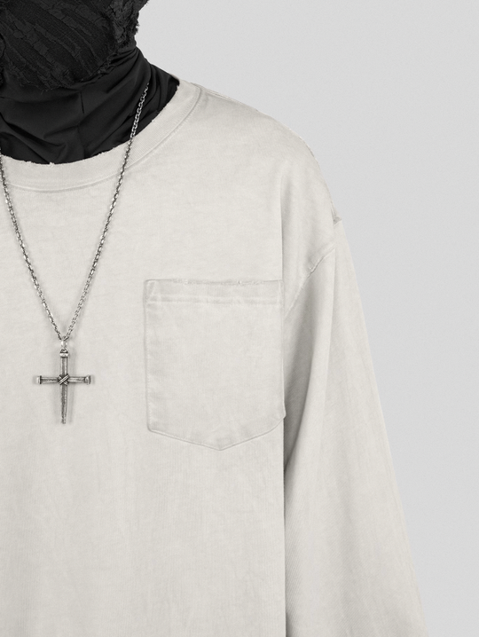 UNDERWATER Destroyed Pockets Long Sleeve Tee