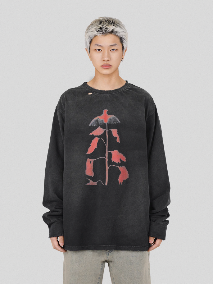 UNDERWATER Wormhole Destruction ALIVE Printed Long Sleeve Tee