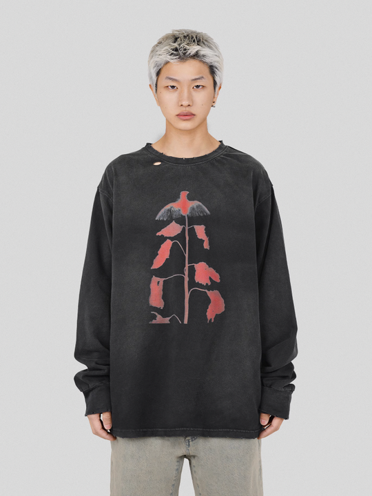 UNDERWATER Wormhole Destruction ALIVE Printed Long Sleeve Tee