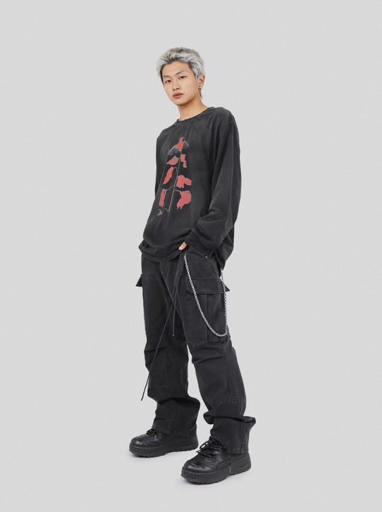 UNDERWATER Wormhole Destruction ALIVE Printed Long Sleeve Tee