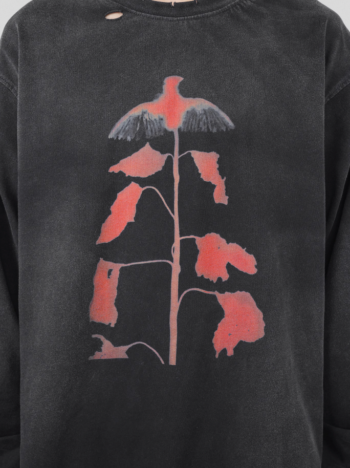 UNDERWATER Wormhole Destruction ALIVE Printed Long Sleeve Tee