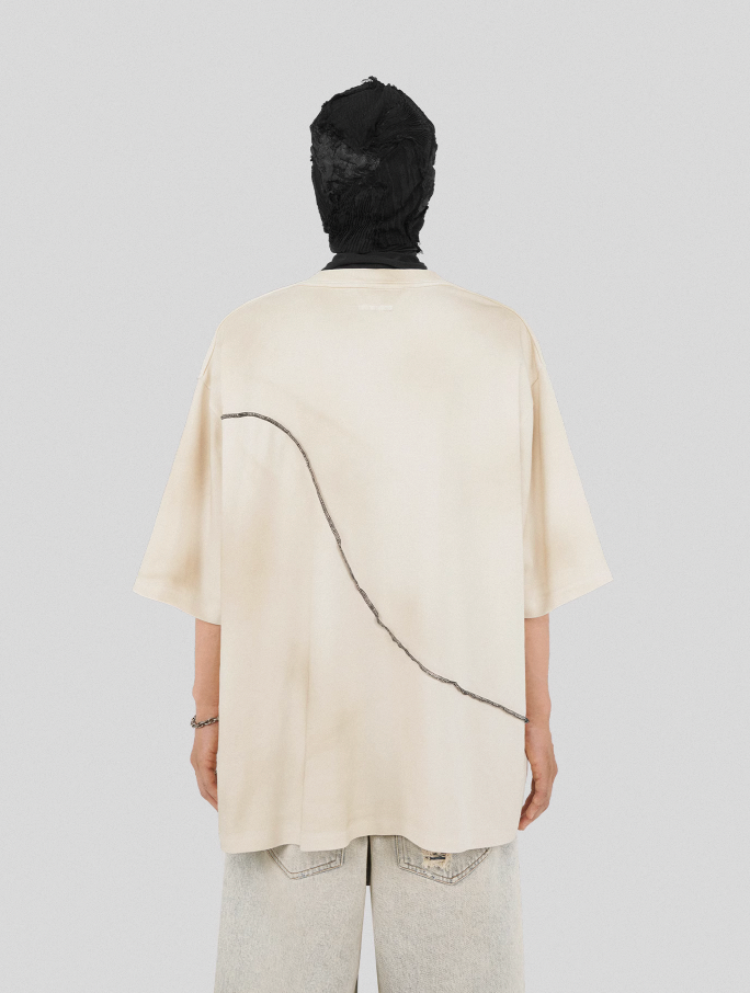 UNDERWATER Deconstructed Patchwork Slogan Printed Tee