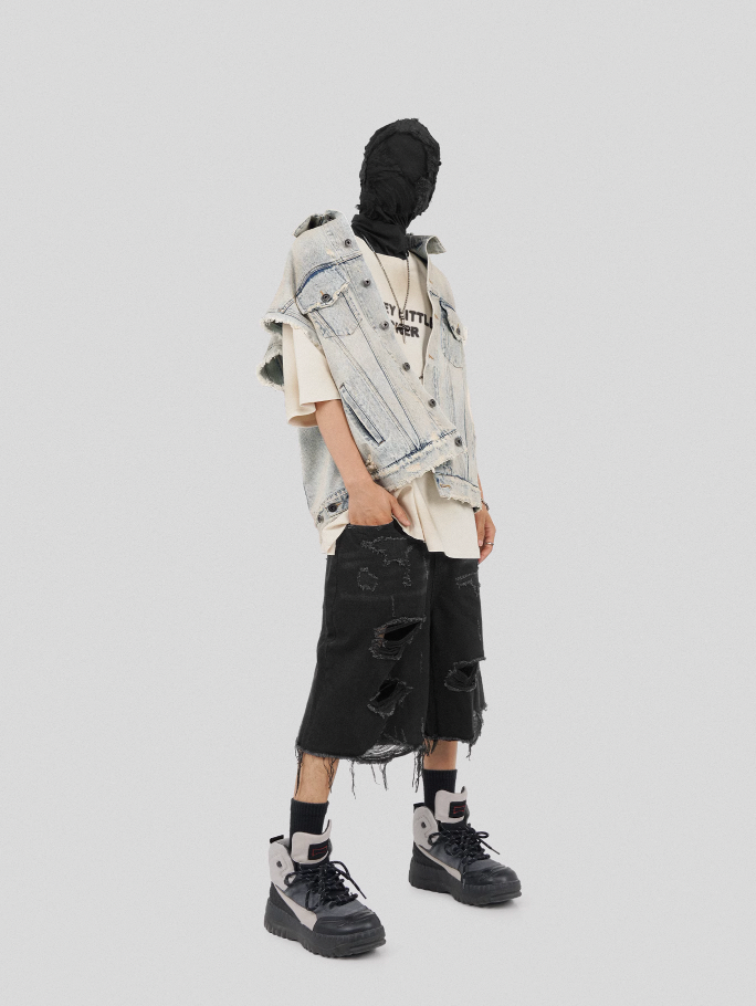 UNDERWATER Deconstructed Patchwork Slogan Printed Tee