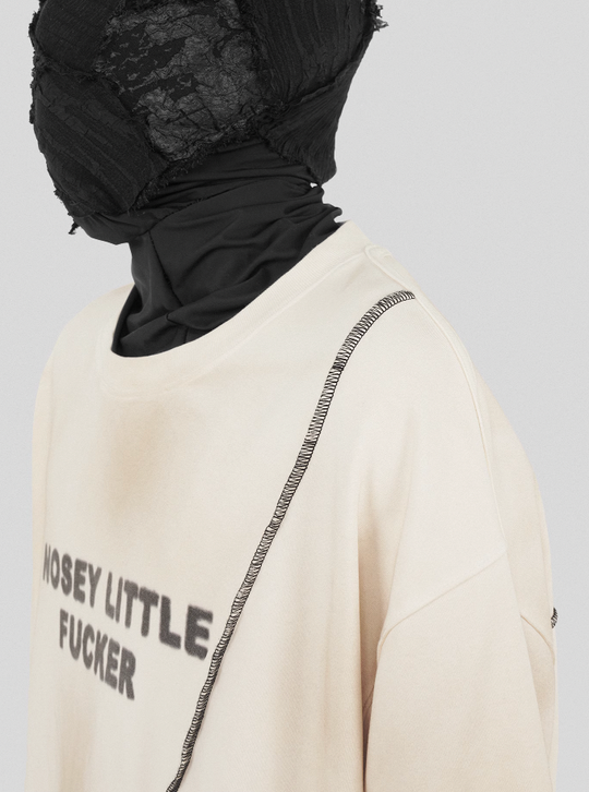 UNDERWATER Deconstructed Patchwork Slogan Printed Tee