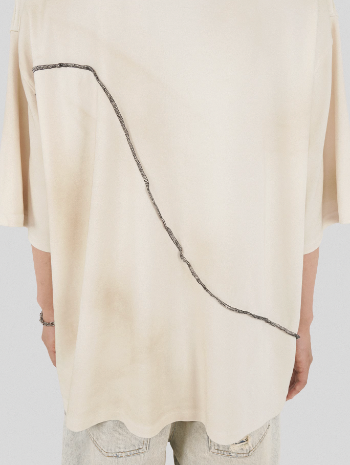 UNDERWATER Deconstructed Patchwork Slogan Printed Tee