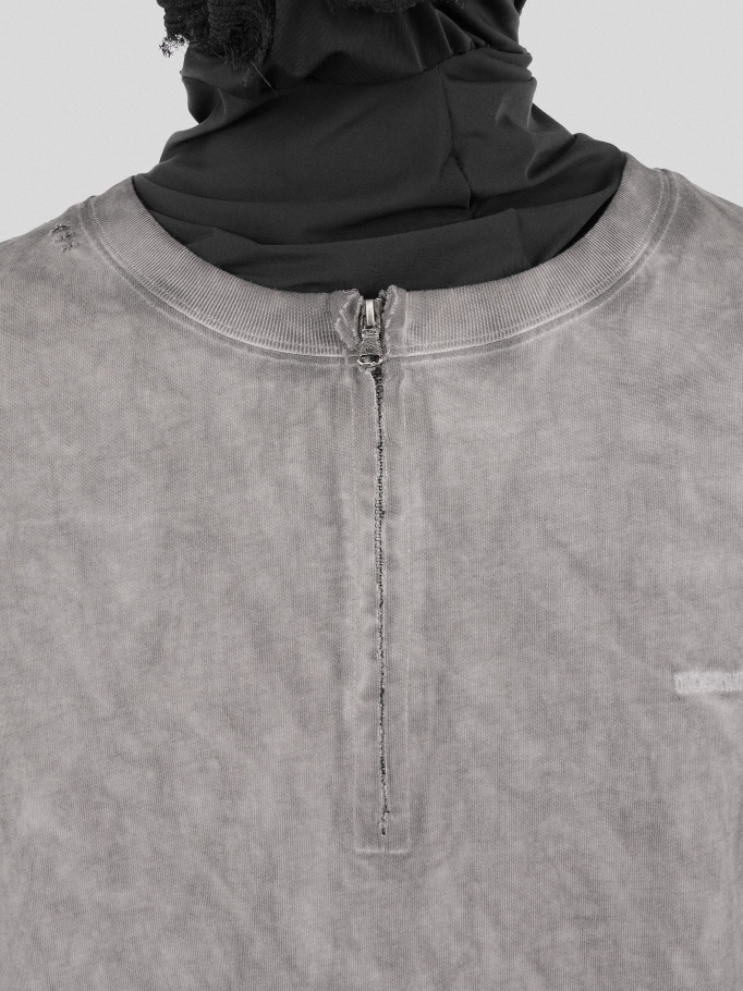 UNDERWATER Destruction Cross Deconstruction Zipper Tee Gray