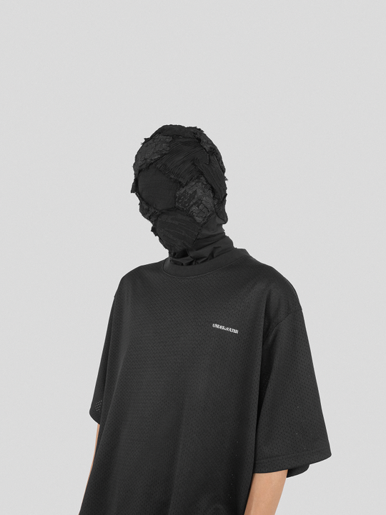 UNDERWATER Number 7 Cracked Aged Printed Mesh Jersey Tee